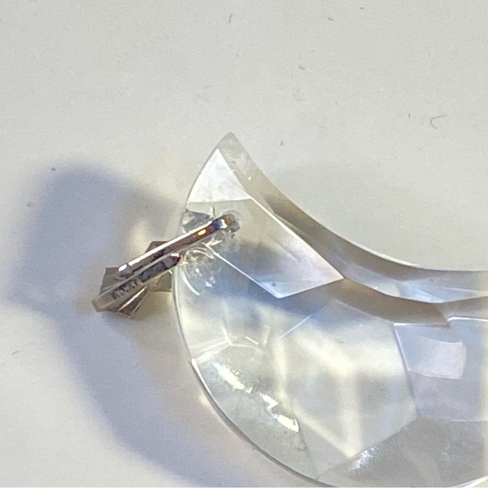 Vintage Glass Crystal Half-Moon Suncatcher With Silver-Tone Cap - Picture 7 of 7